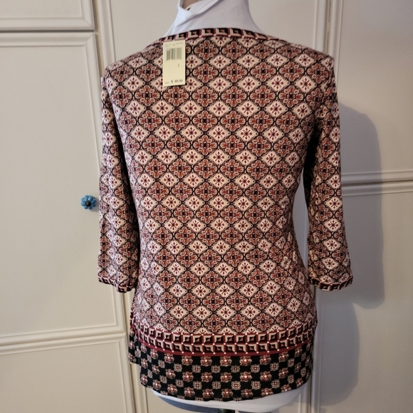 Max Edition Brown & Tan Patterned Top - Picture 4 of 7